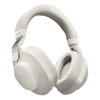 a pair of white headphones on a black background